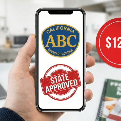 California RBS Certification Online - ABC Approved Alcohol Server Training $12