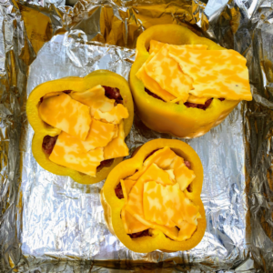 easy baked keto stuffed bell peppers with ground beef are