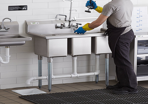 Setting Up a Three-Compartment Sink – California