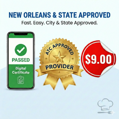 New Orleans Bar Card for French Quarter and Mardi Gras servers - ATC Approved $9