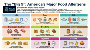Chart of the Big 9 Food Allergens including Sesame