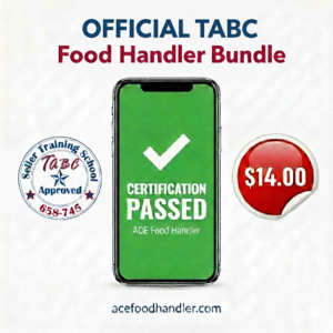 Official Texas TABC Certification Seal and DSHS Approved Food Handler Card Bundle - 2-in-1 Course